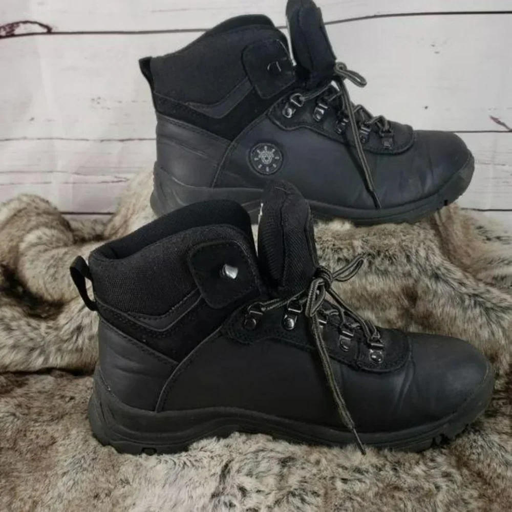 Globalwin black leather sz‎ 9 combat hiking boots